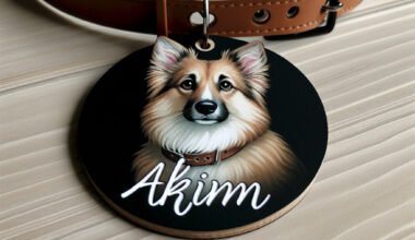 Medalha personalizada para cão com nome "Akim".