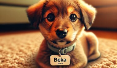 Cachorrinho fofo com coleira nome "Beka".