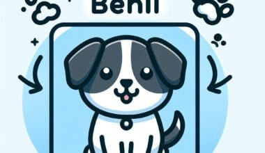 Ilustração fofa de cachorro chamado Benii.