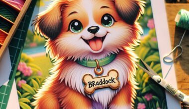 Ilustração colorida de cachorro fofinho.