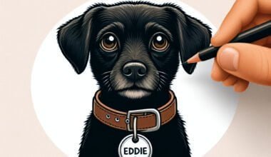 Ilustração de cão preto personalizada.