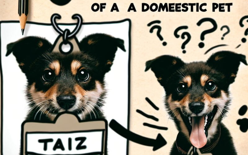 Criação ilustrada de um cão doméstico chamado Taz.