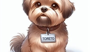 Ilustração de cãozinho fofo com identificação "Toreto".
