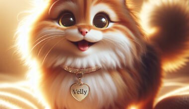Gatinho fofo animado com colar "Velly".