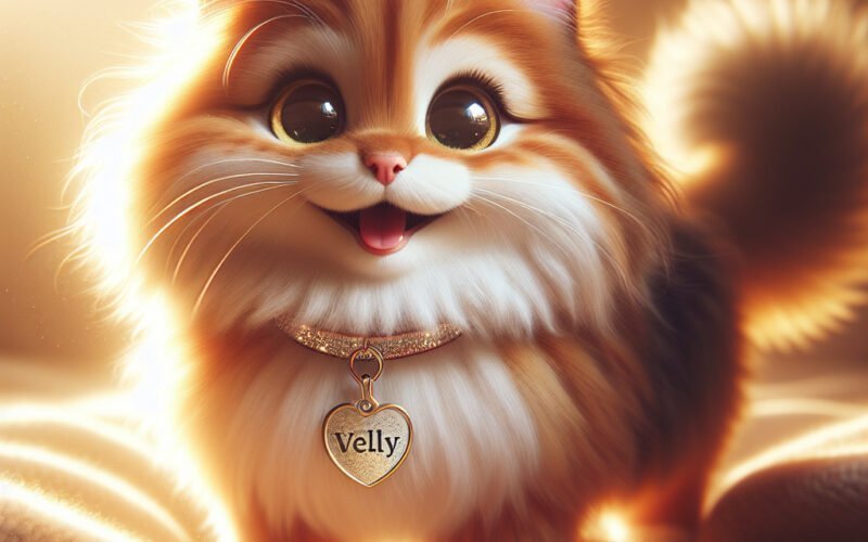 Gatinho fofo animado com colar "Velly".